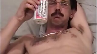 >> RoughHairy.com << Beer Drinking Daddy in a Jock strap