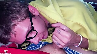 POV Boyfriend in Glasses Deep Sucking My Cock after College